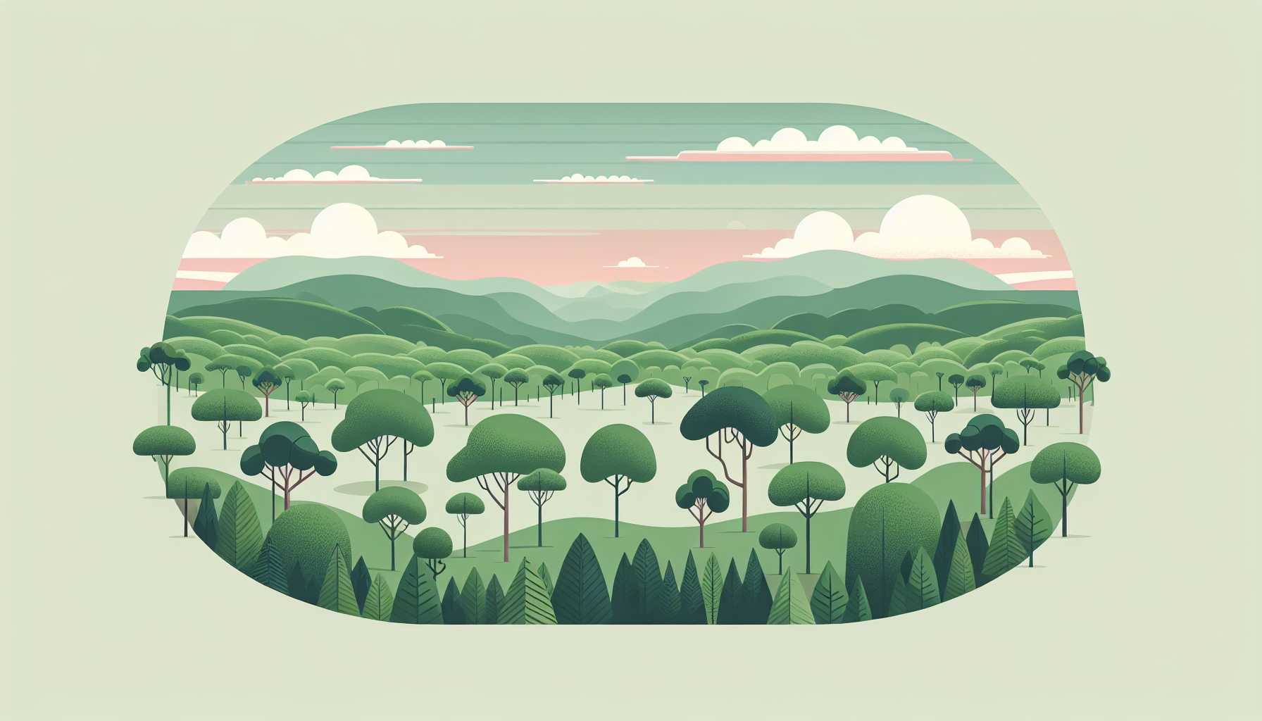 Illustration of a green forest