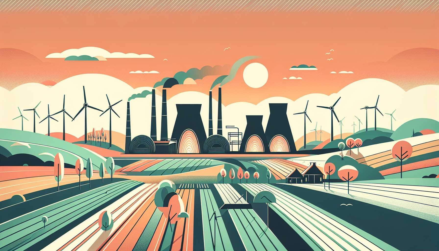 Illustration of biochar production scenery
