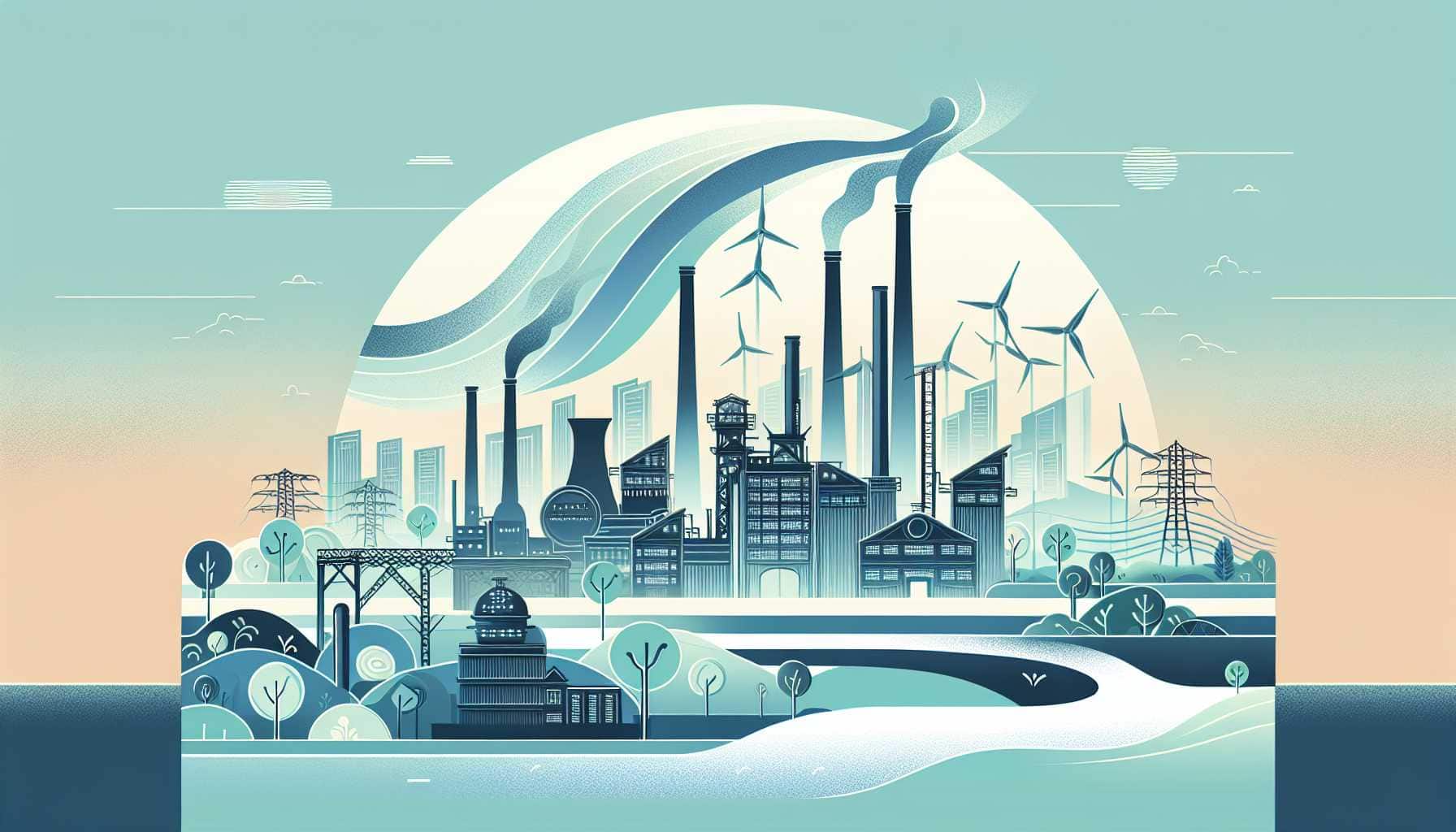 Illustration of industrial carbon capture