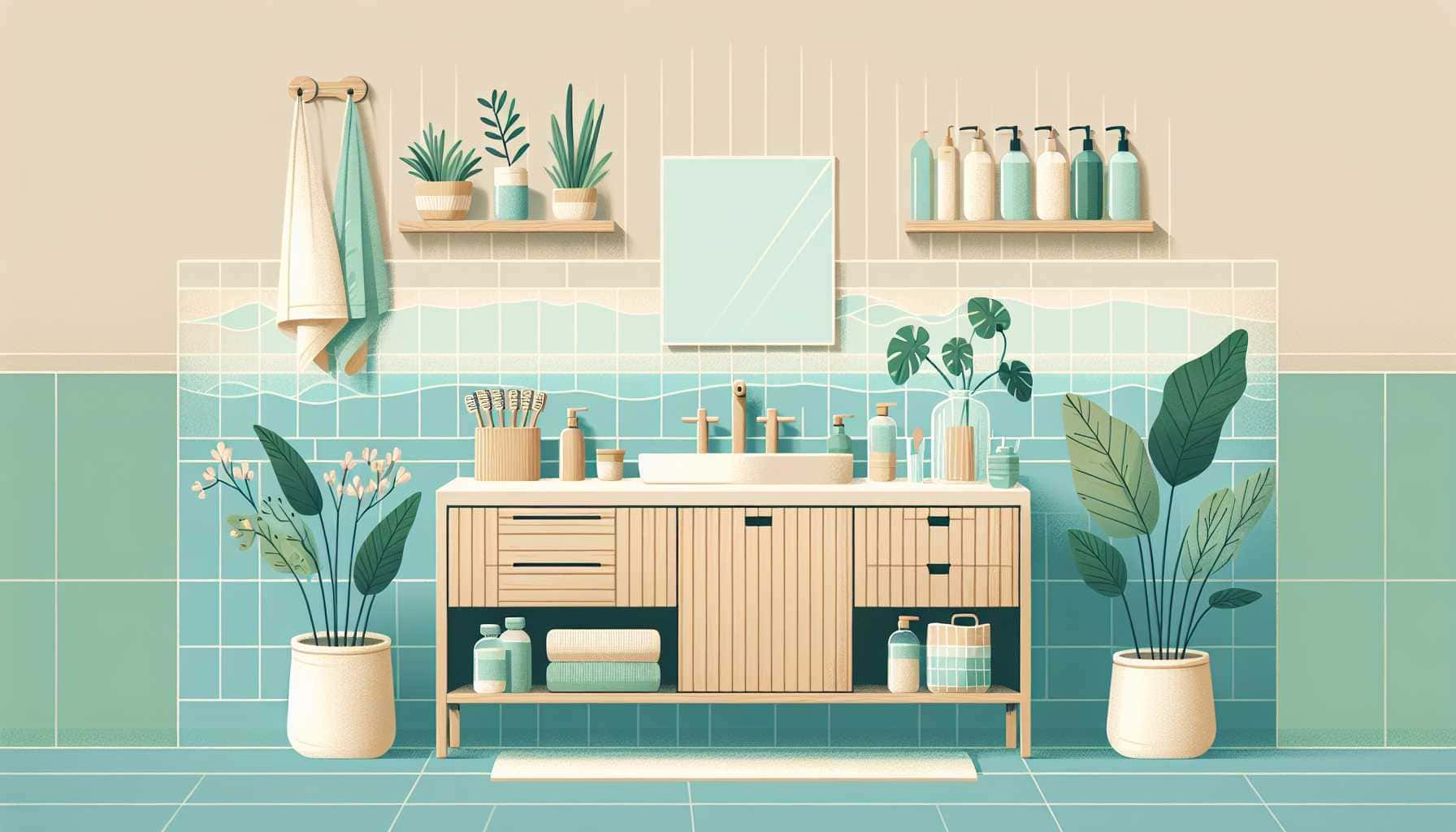 Illustration of eco-friendly bathroom