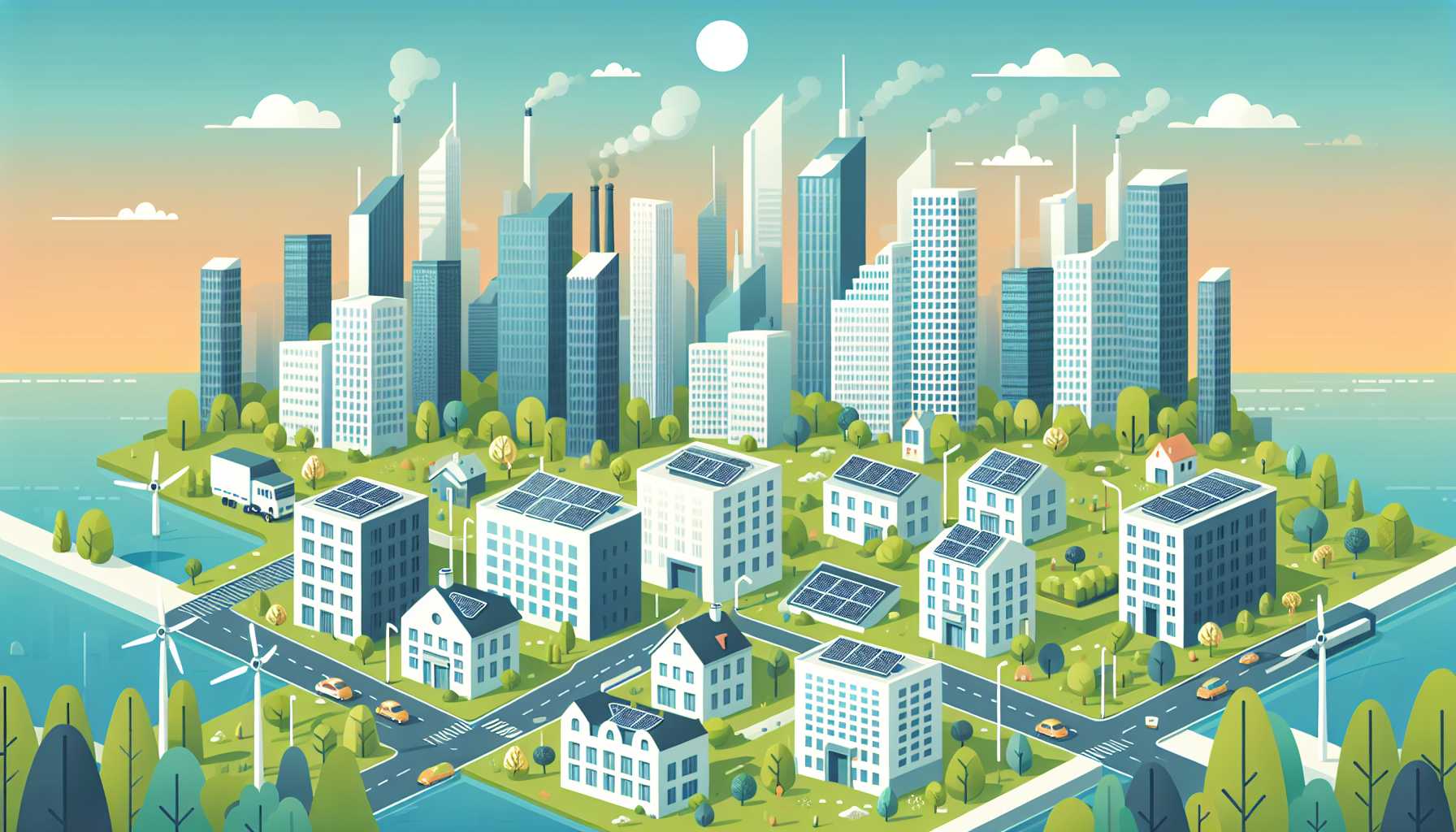Illustration of a modern city skyline