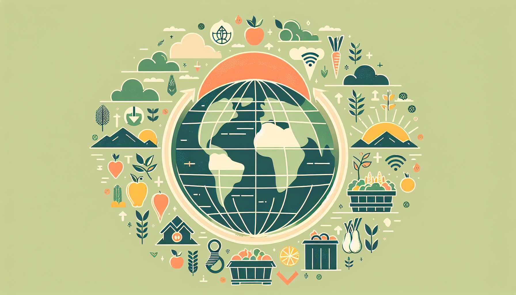 Illustration of food banks and carbon credits