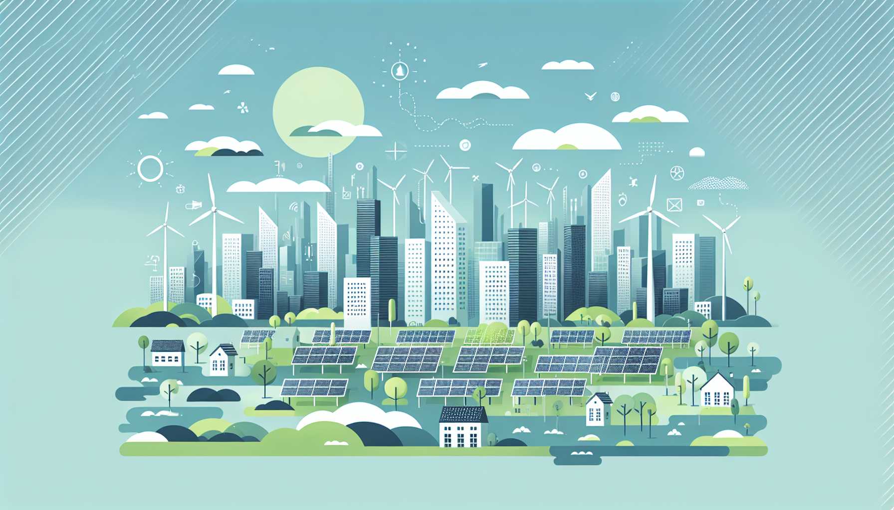 Illustration of a futuristic city