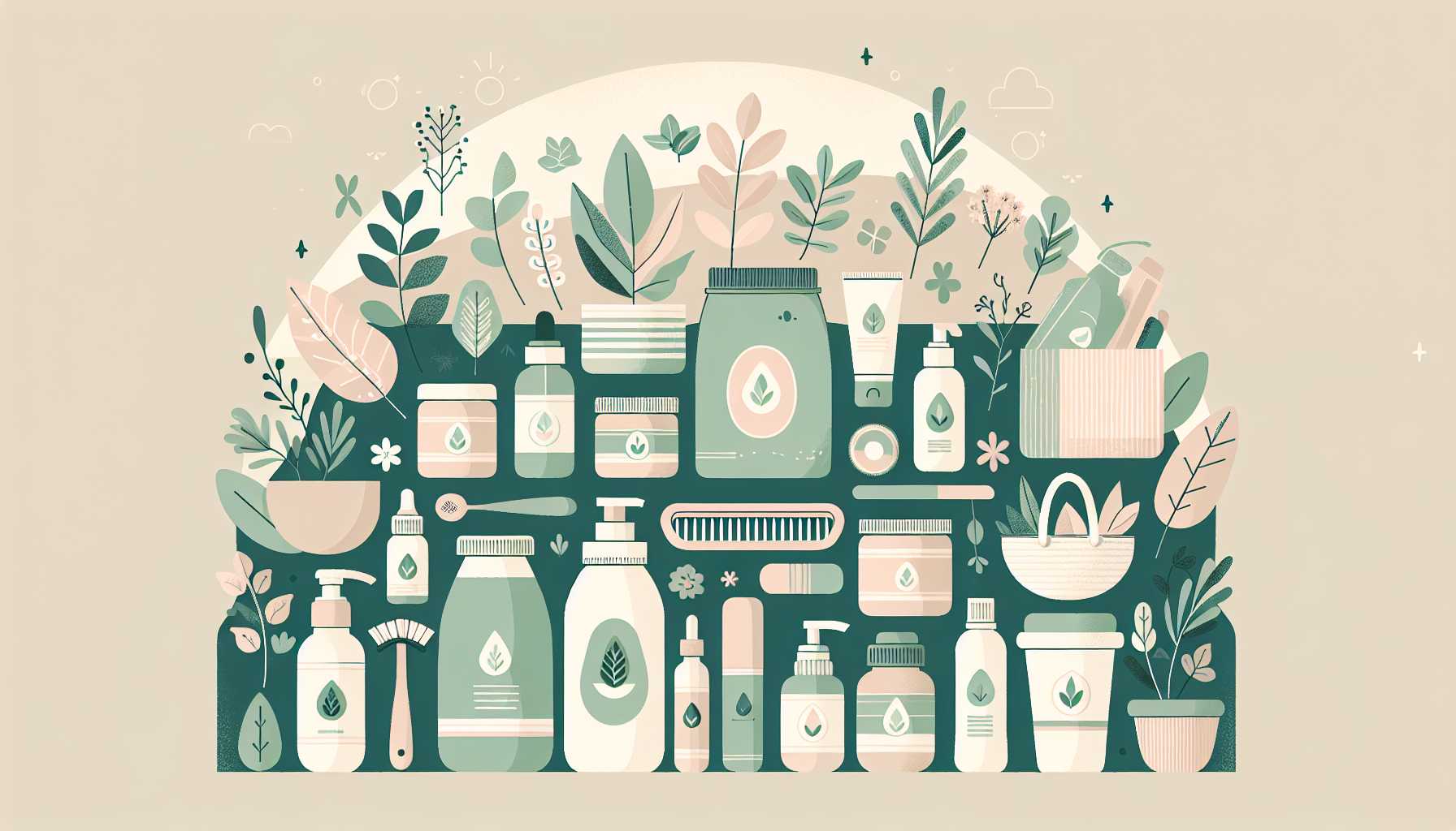 Illustration of organic products array