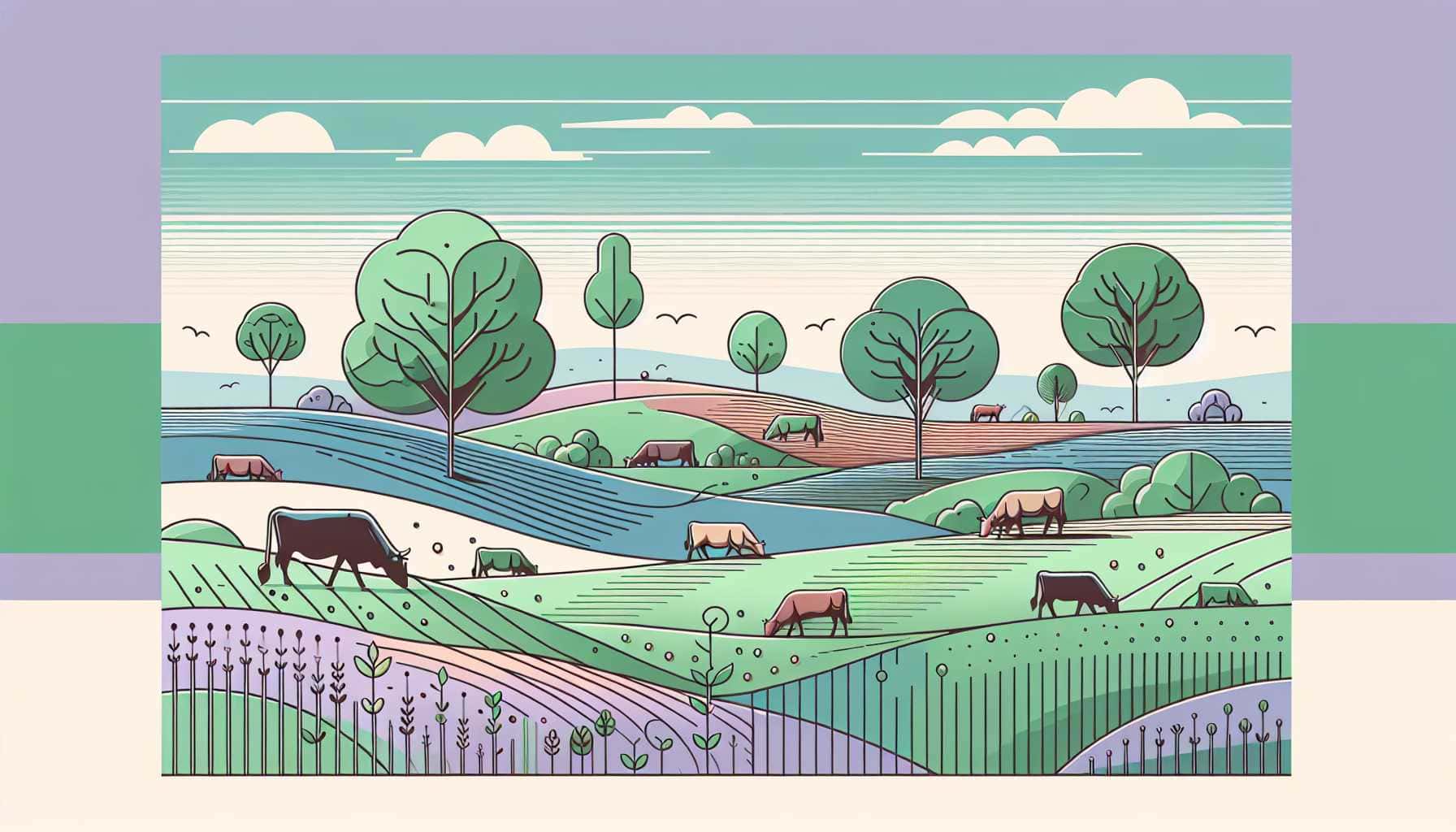 Illustration of diverse vegetation landscape