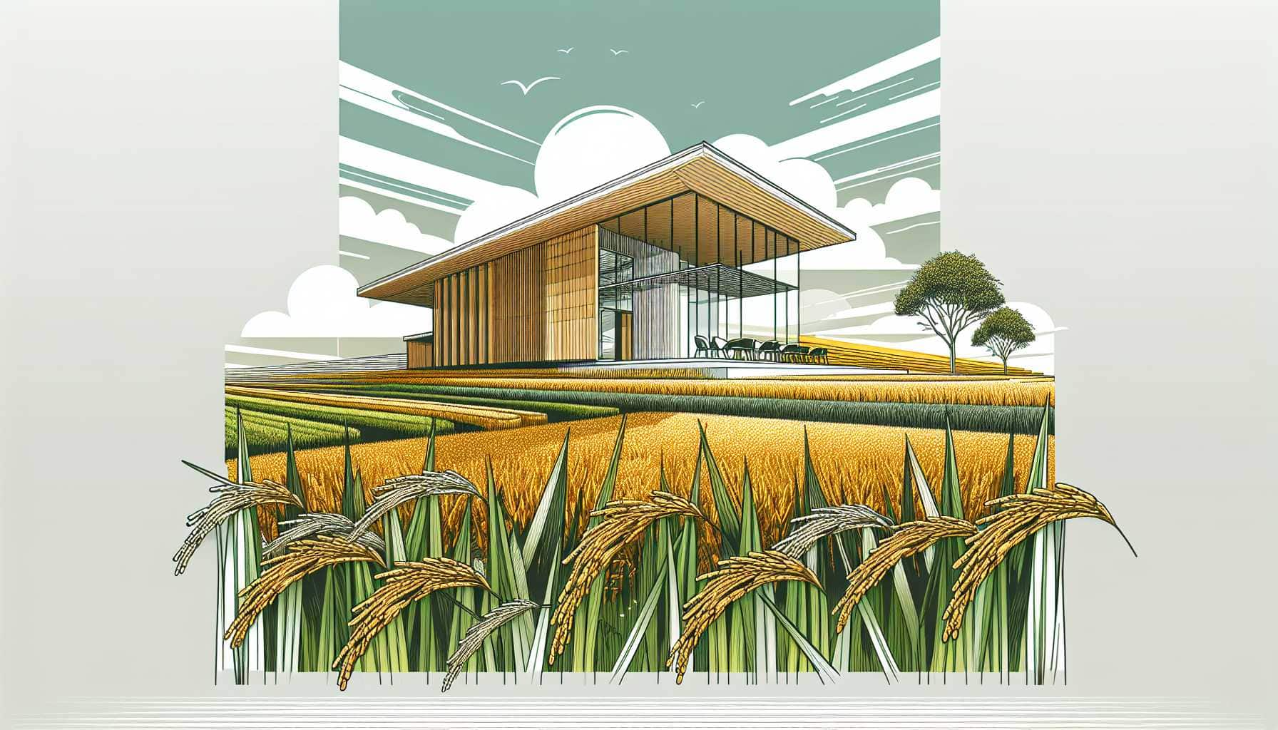 Illustration of a modern building