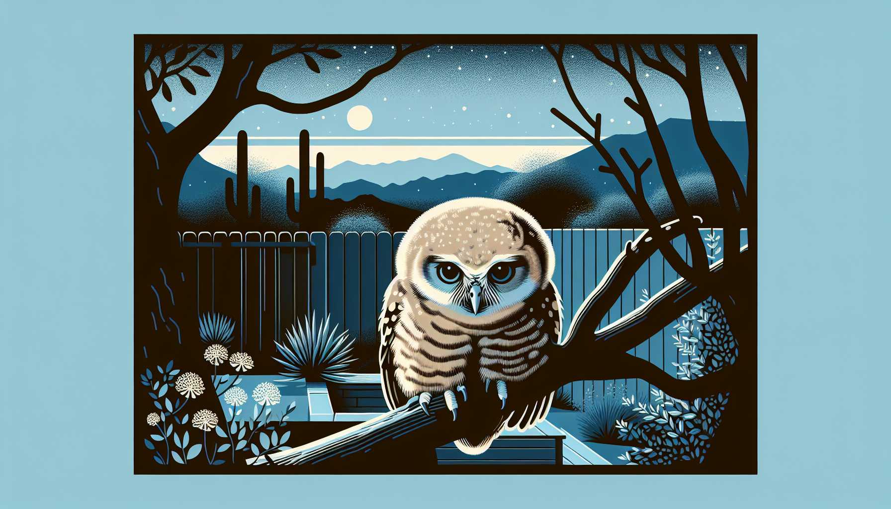 Illustration of tiny owl perched