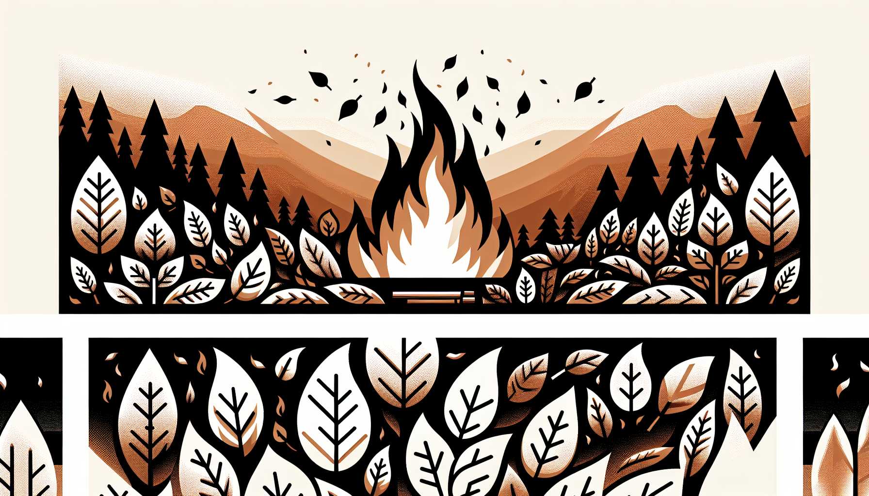 Illustration of burning leaves