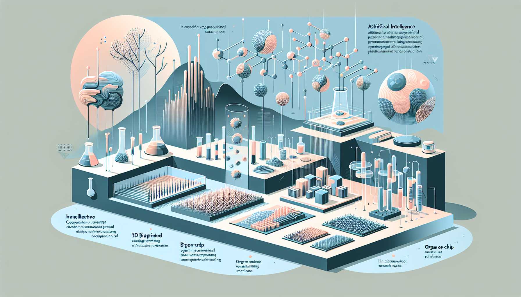Illustration of futuristic scientific research
