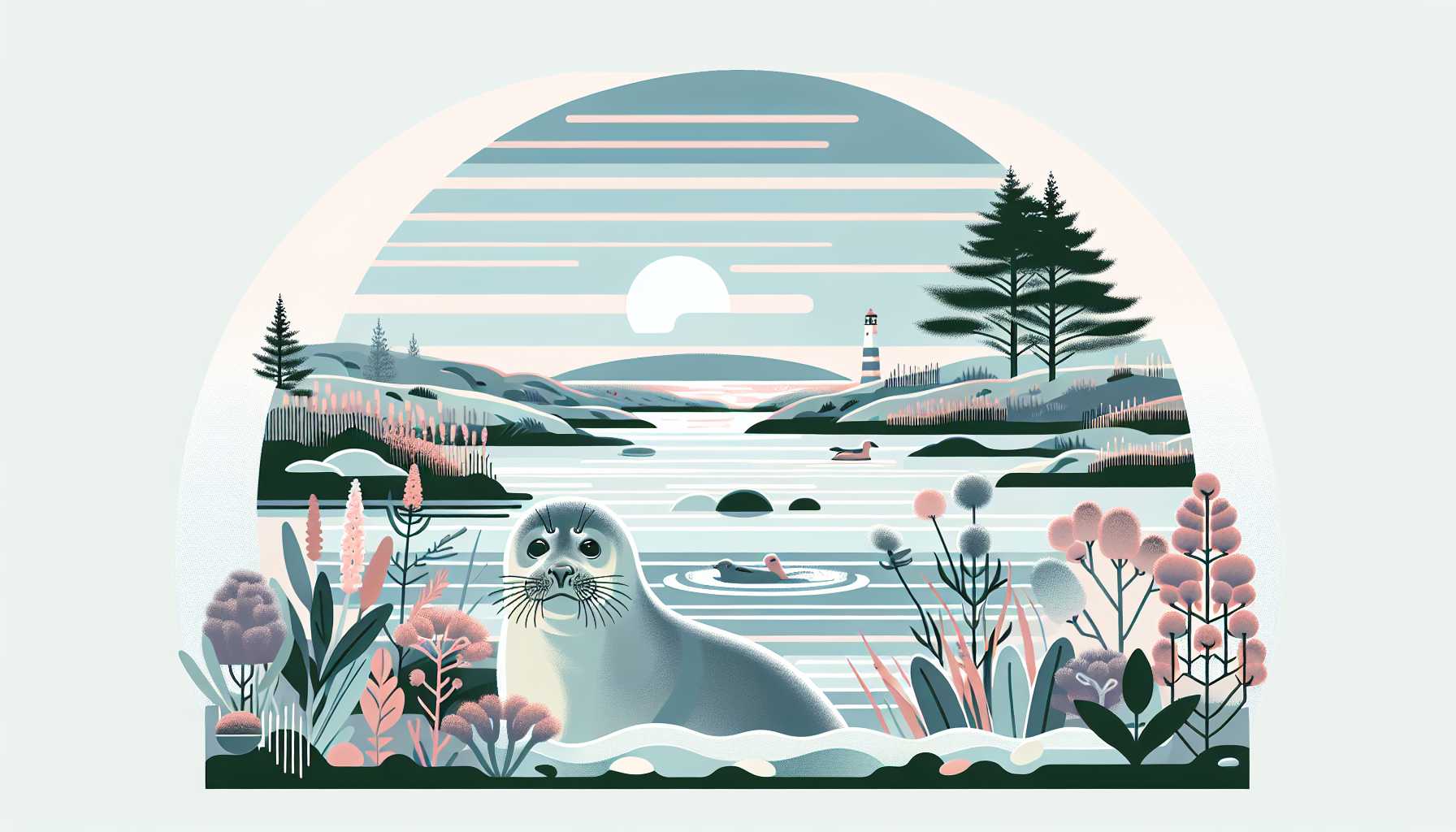 Illustration of a seal pup