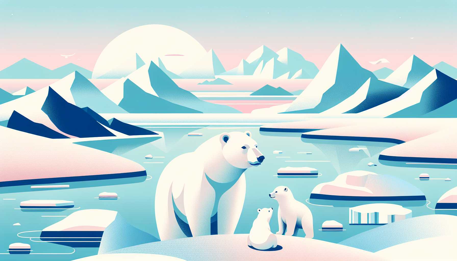 Illustration of a polar bear family