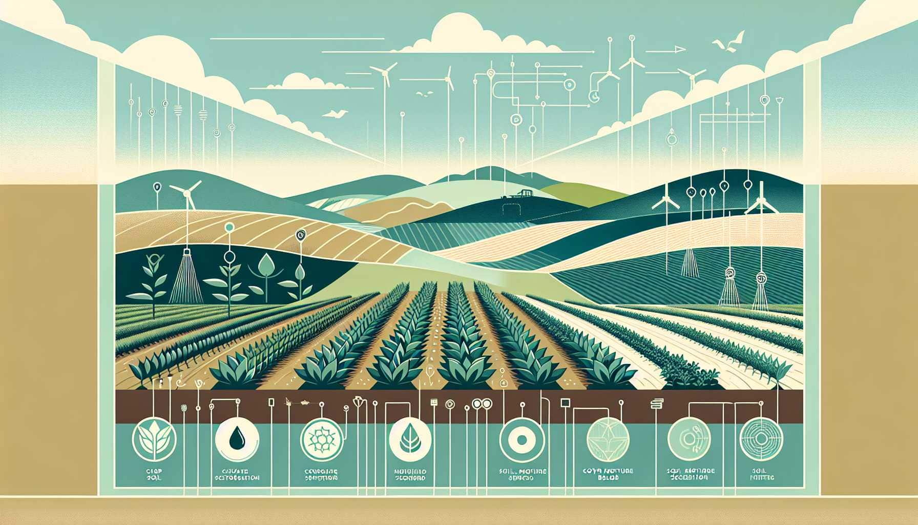 Illustration of thriving crop fields