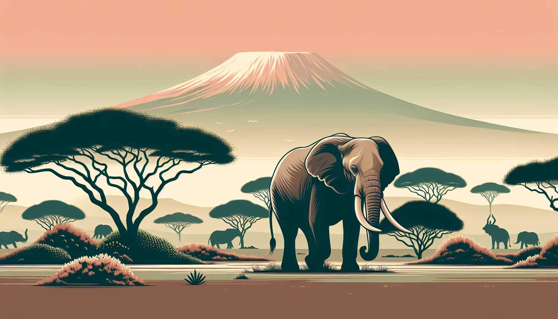 Illustration of a majestic elephant