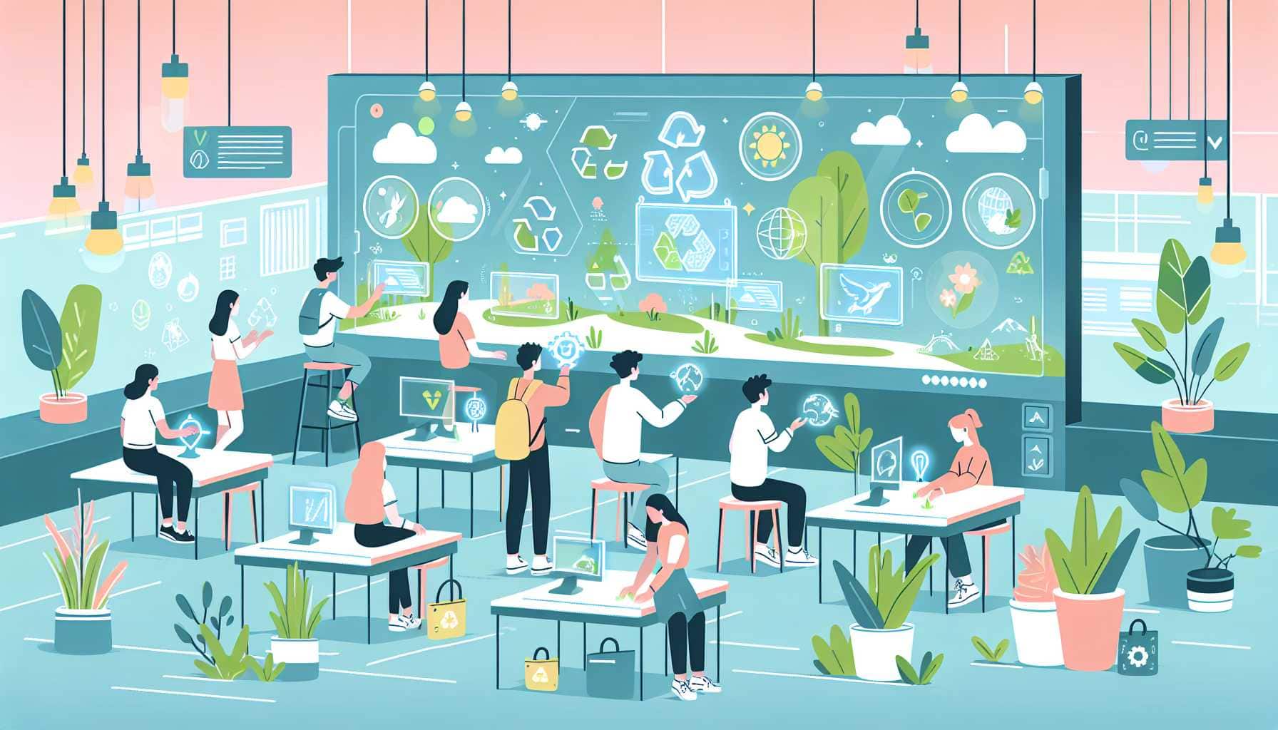 Illustration of students in a game