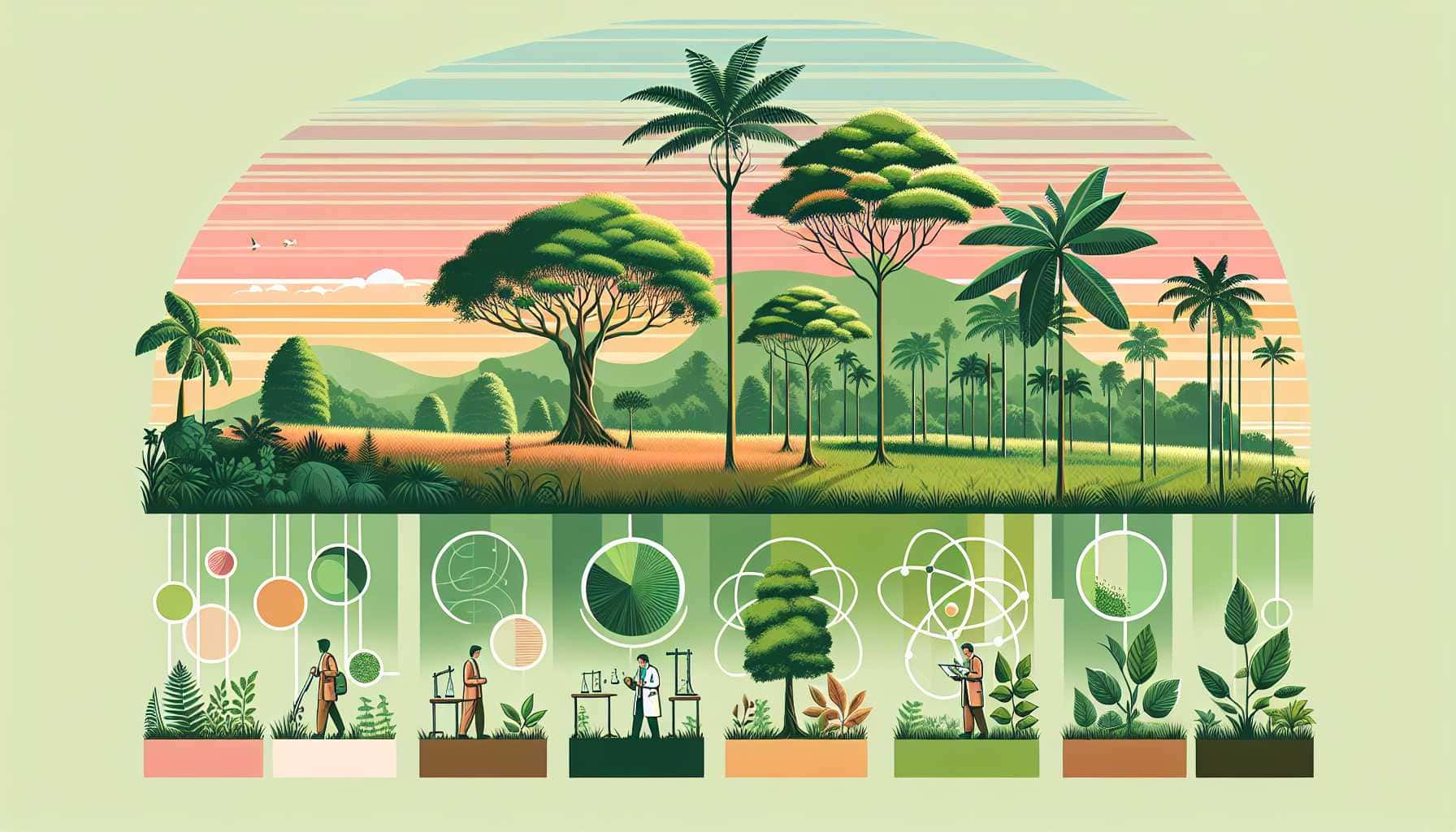 Illustration of regenerating tropical forest