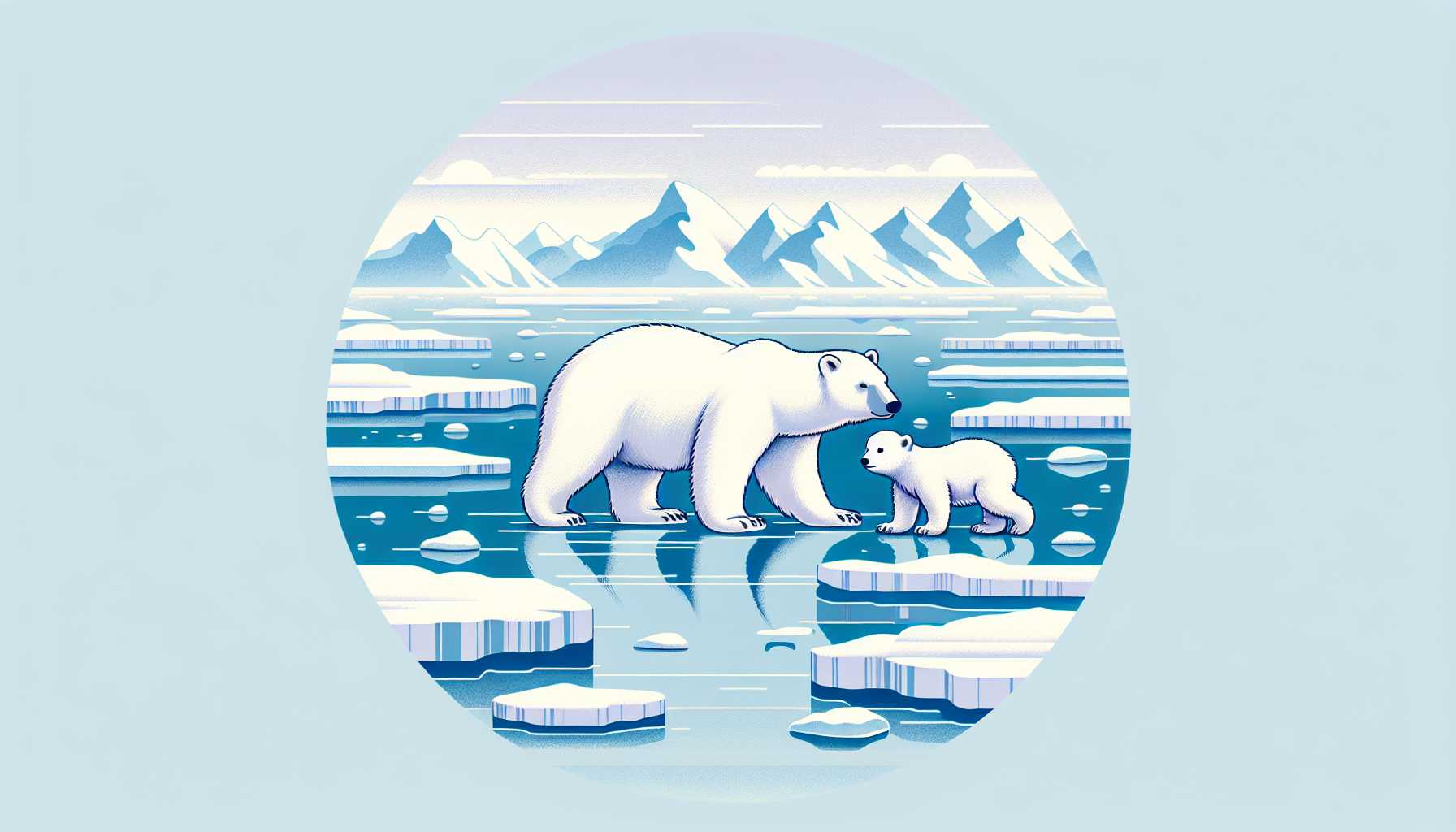 Illustration of a polar bear family