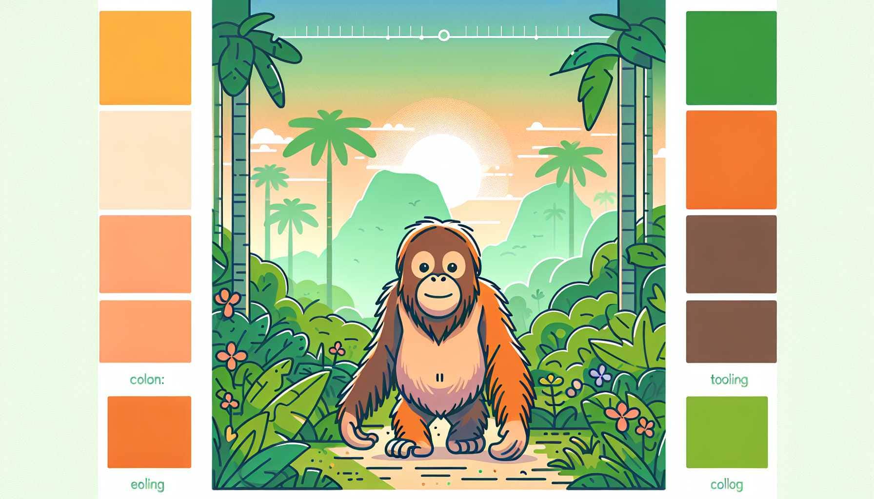 Illustration of a baby orangutan