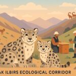 Illustration of snow leopards