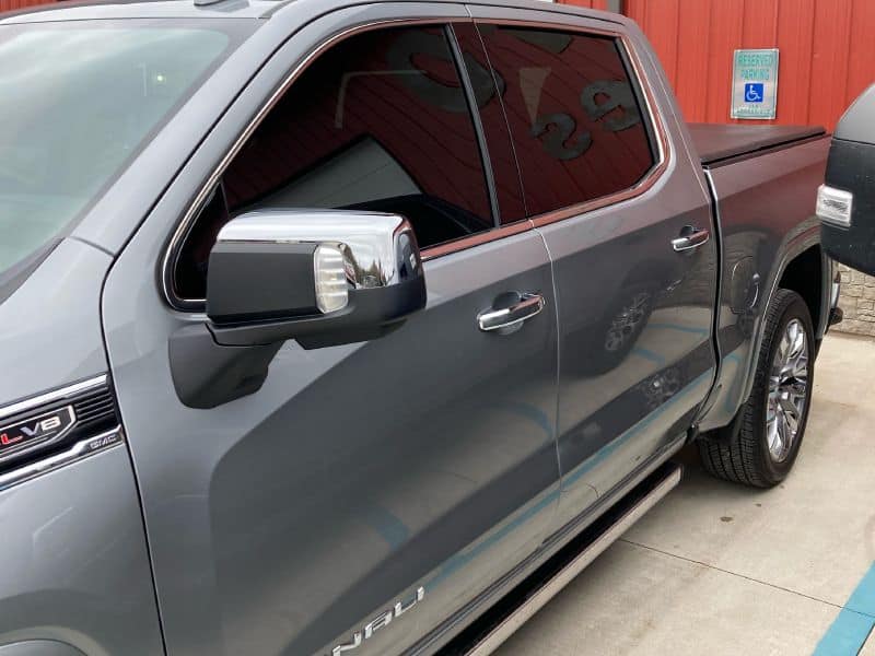 Gray Ford F-150 pickup truck parked outside at Inside Out Auto.