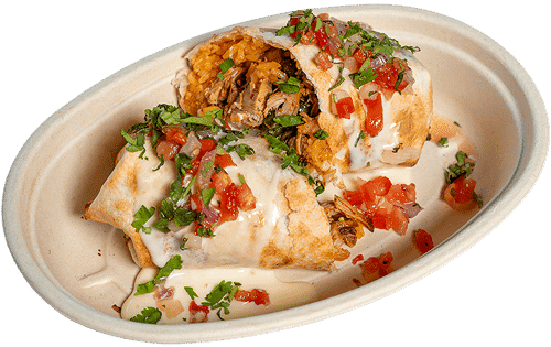 chicken burrito with salsa rice and shredded chicken