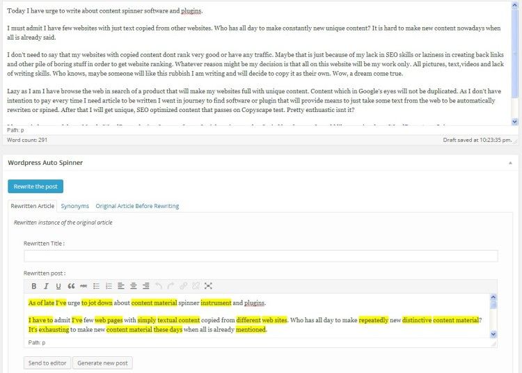 auto article spinner plugin