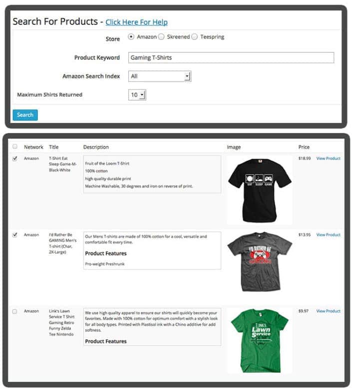 earn affiliate commision selling tshirts