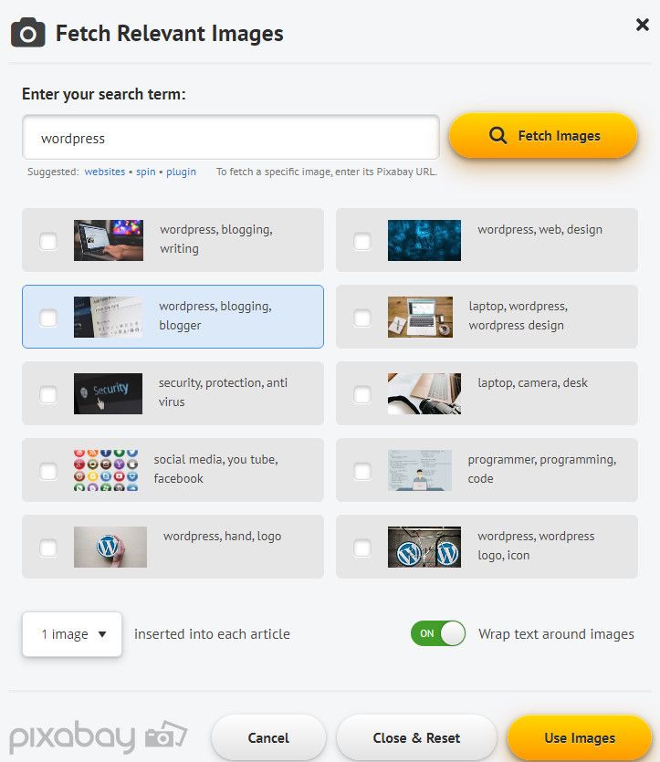 You can even add images and videos into your content using Spin Rewriter.