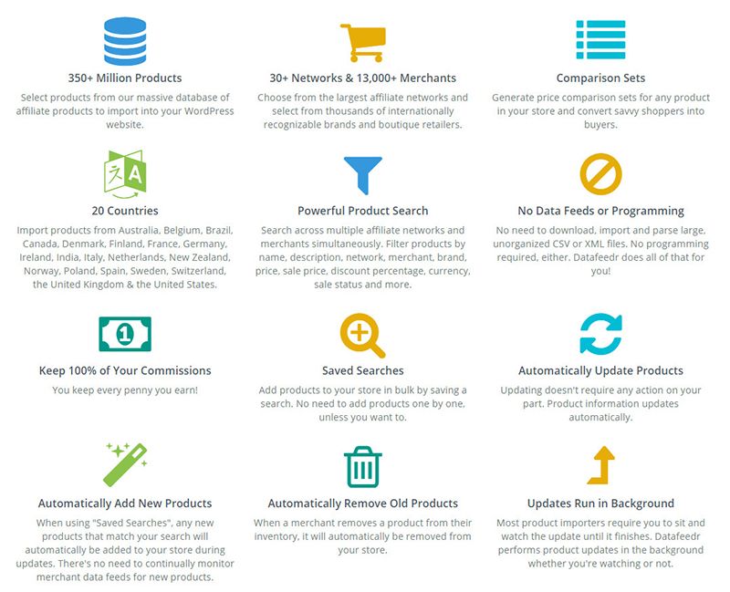 datafeedr review features