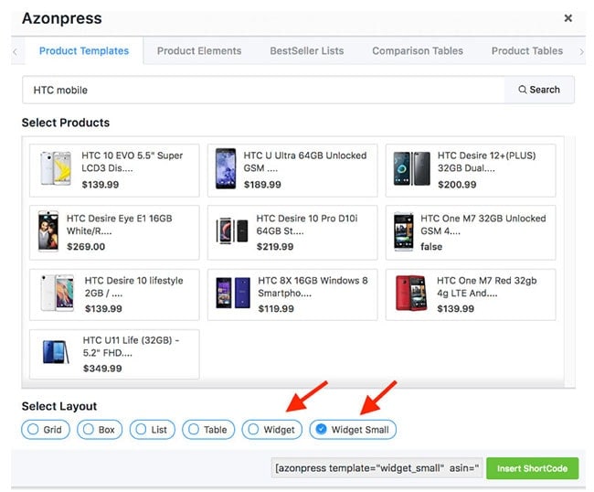 azonpress widgets