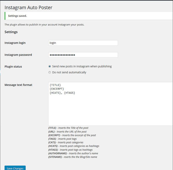 how to post from WordPress to instagram plugin