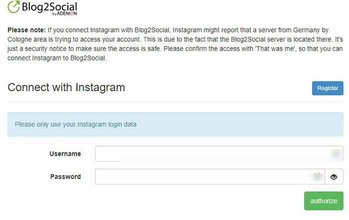 manually publishing from wordpress to instagram