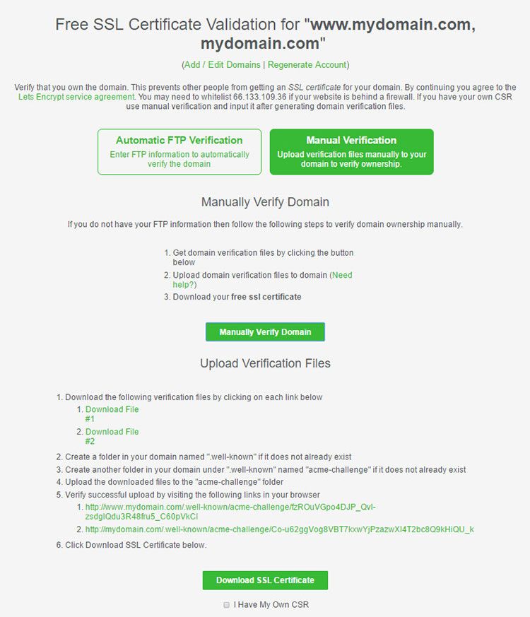 how to get ssl certificate free
