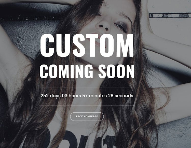 custom coming soon page WordPress theme