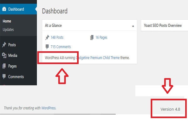 check wordpress version