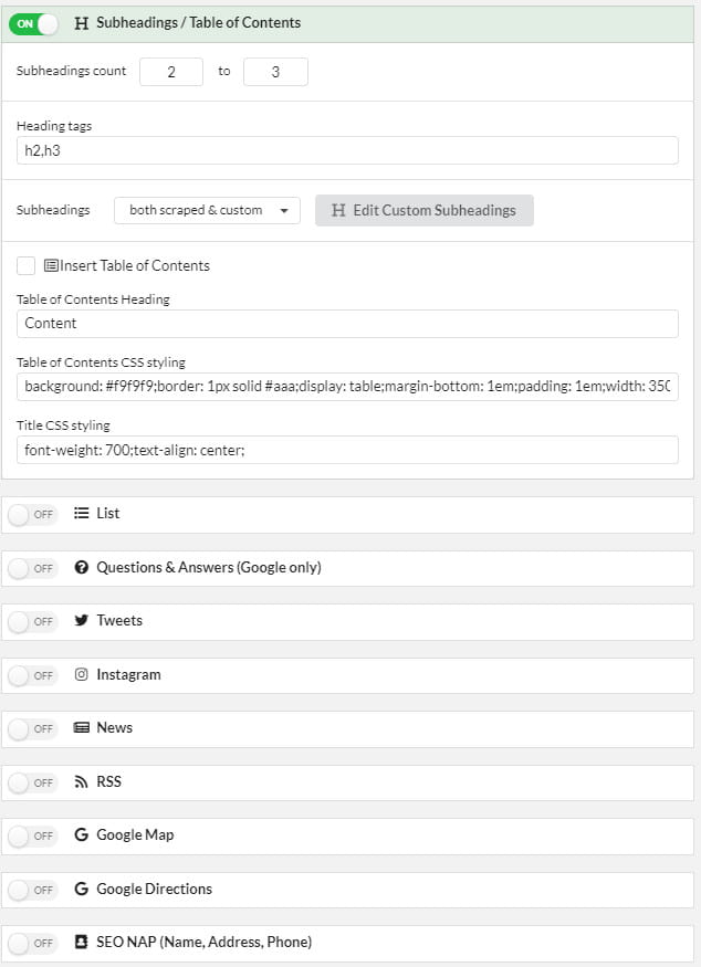 SEO Content Machine inserts.