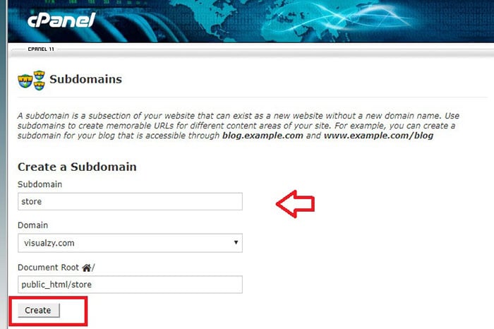 how to create wordpress subdomain
