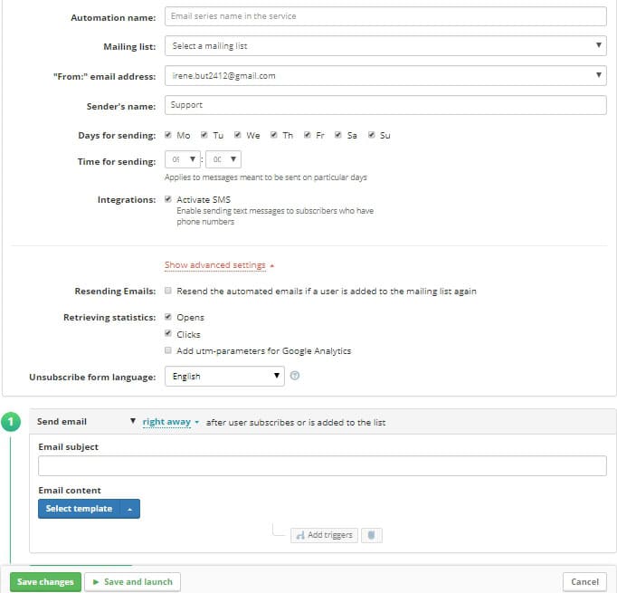 add SMS to the autoresponder