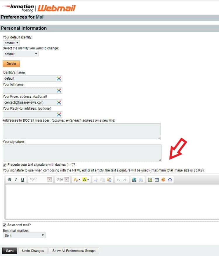 how to add email signature for wordpress website