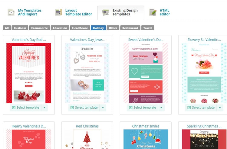 sendpulse ready made email templates