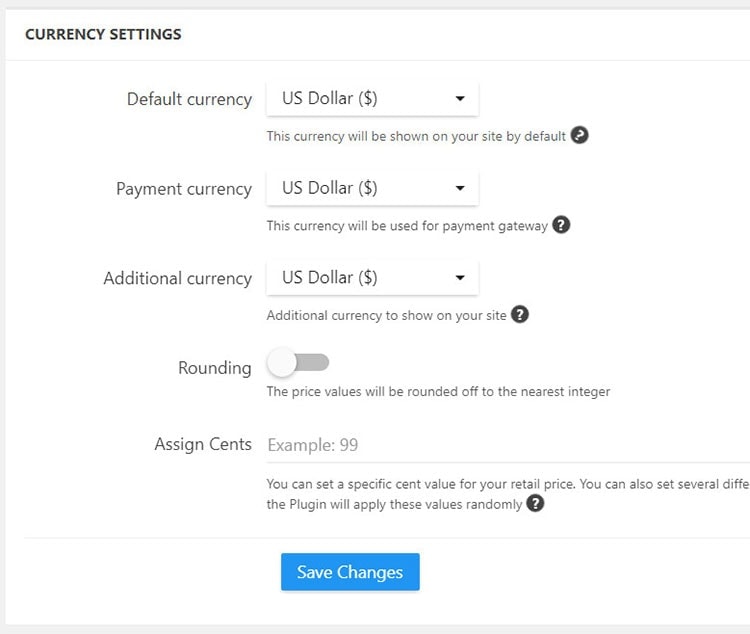 alidropship currency settings