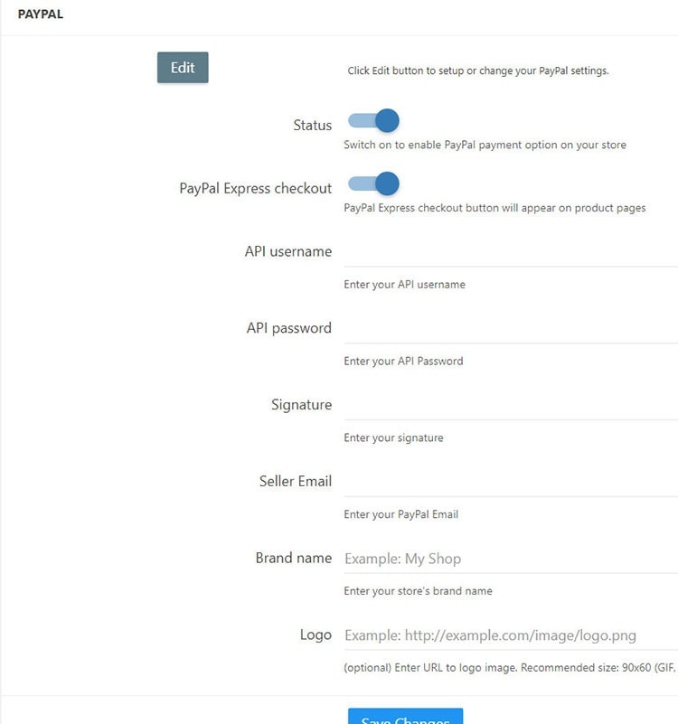 alidropship paypal settings