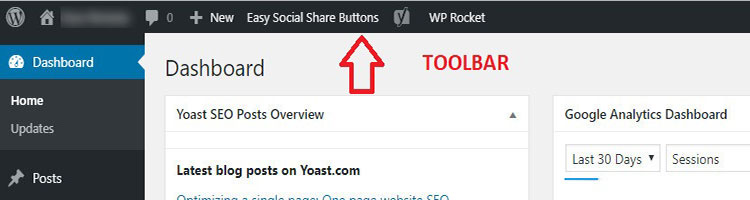 wordpress toolbar guide
