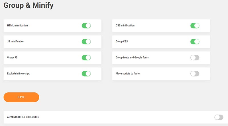 wordpress resources minification