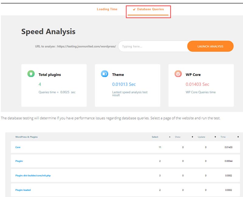 wordpress site speed test