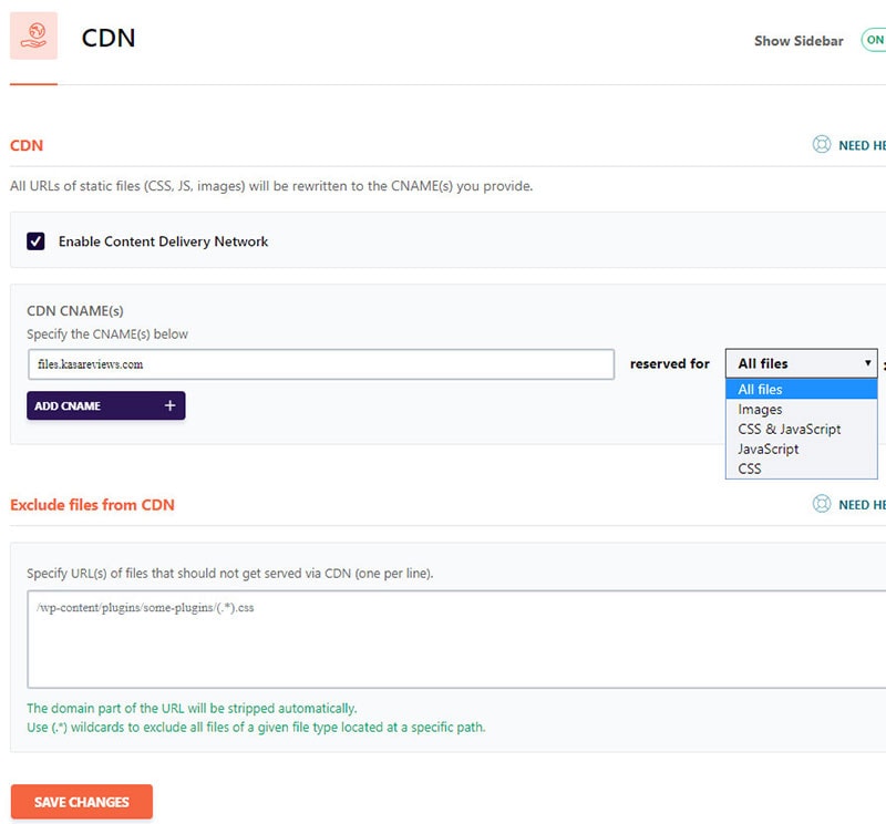 wp rocket content delivery network