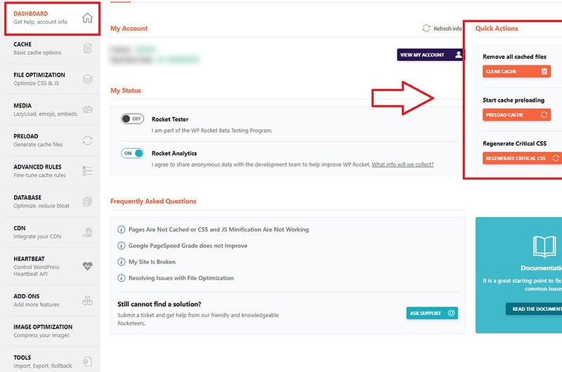 wp rocket regenerate critical css