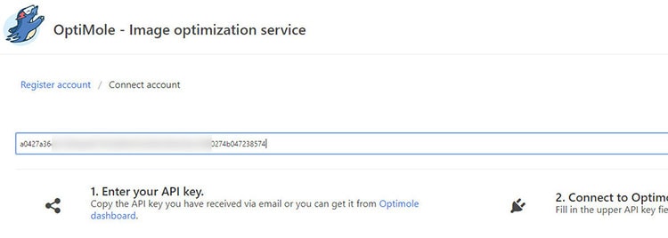 optimole free plan api key