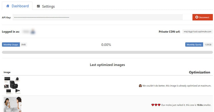 optimole last optimized images