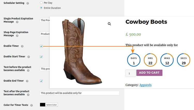 product availability timer woocommerce