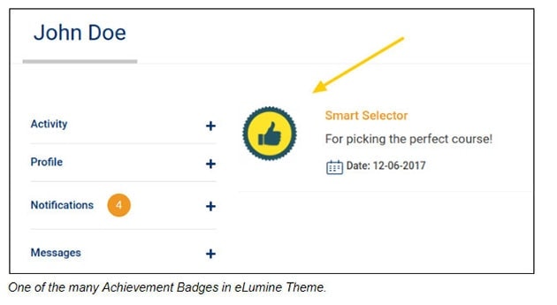 Achievement Badges in eLumine Theme